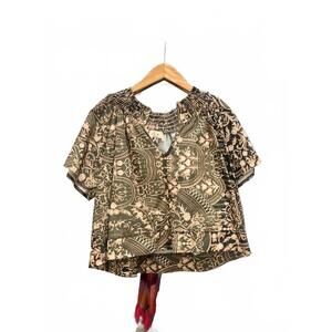 NEW SOFIA women's natalie short sleeve top in renaissance leaf